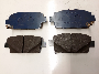 Image of Disc Brake Pad Set (Front). A set of disc brake pads. image for your 2018 Toyota Tundra 4.6L V8 A/T RWD SR Extended Cab Pickup Fleetside 